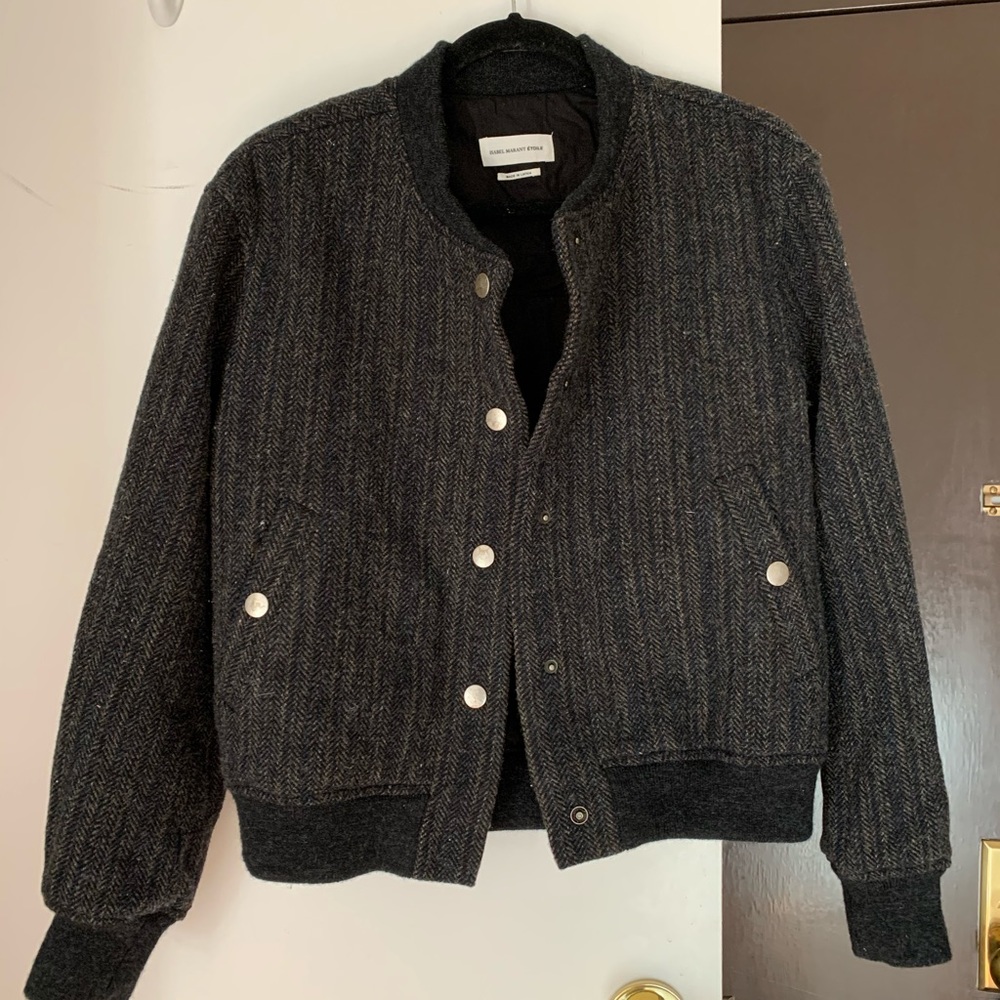 Tweed wool bomber style jacket